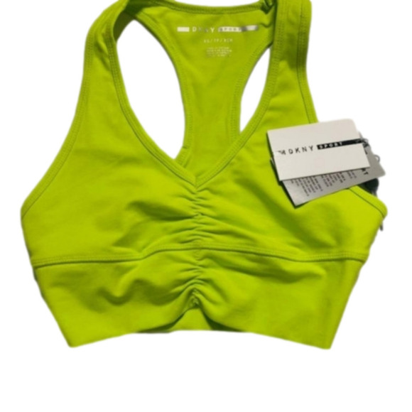 𝅺DKNY Sport Ruched Racerback Low Impact Sports Bra - Picture 1 of 5